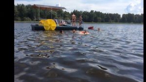 Вело понтон с гребным колесом