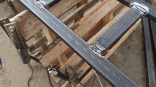 Односкатный навес из профильной трубы своими руками | Часть 1