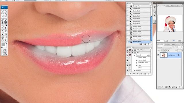 Уроки Photoshop - отбеливание зубов