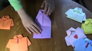 Оригами Рубашка - подарок для папы!