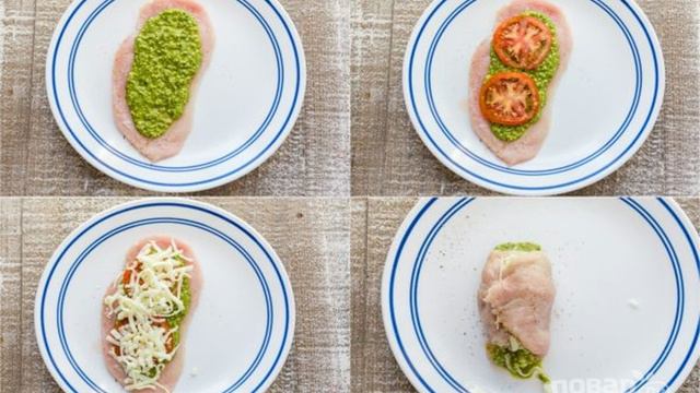 Куриные рулетики с соусом Песто