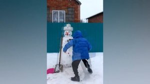 лепим, лепим снеговика!
