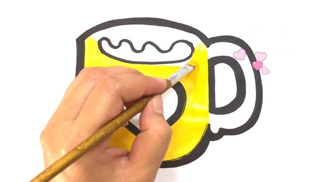 Bolalar uchun qahva krujkasi rasm chizish | Kак нарисовать кофейную кружку | วาดและระบายสีแก้วกาแฟ