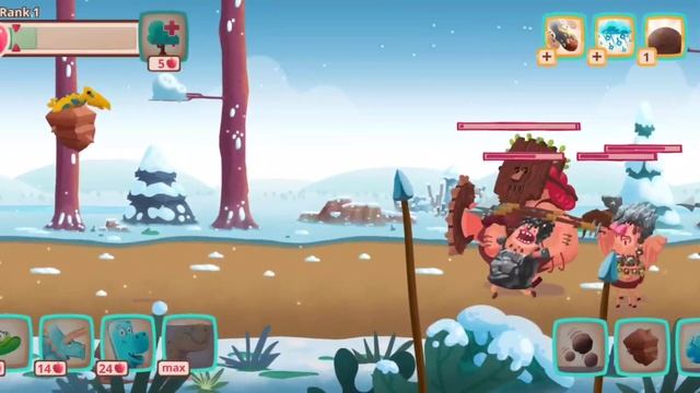 DINO BASH : Dinosaurs vs Cavemen Tower Defense Wars (Level 73) Walkthrough gameplay смотреть онлайн