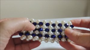 Пошаговые поделки_ переплетенный широкий браслет с бусиной