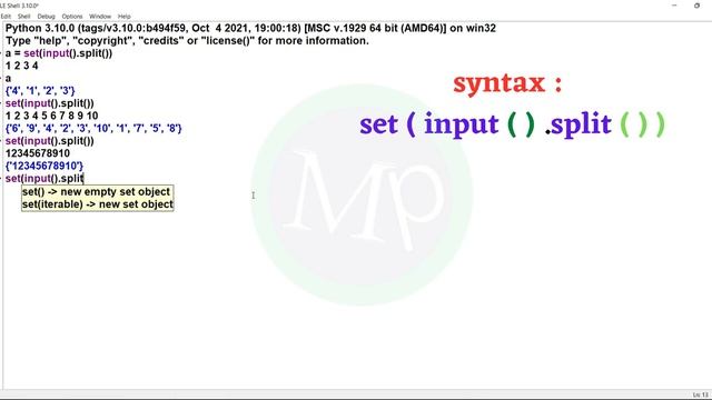 #41 How To Take Input For Integers, Floats, Strings In A Set In Python In Telugu | Python In Telugu