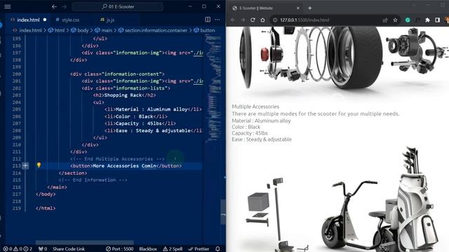 E-Scooter Website Design Tutorial || HTML, CSS & Vanila JS.