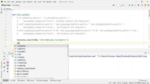 2.Build a Retail Billing System using Python Tkinter GUI - Step-by-Step Tutorial