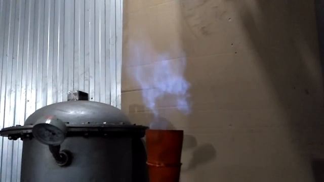 Горение чистого пиролизного газа установки 