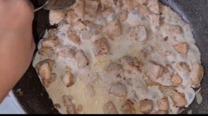 МАКАРОНЫ В СЛИВОЧНОМ СОУСЕ С КУРИЦЕЙ