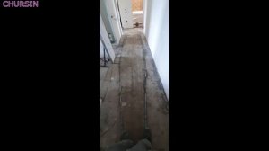 Керамогранит на пол по диагонали. Три помещения одним полотном.