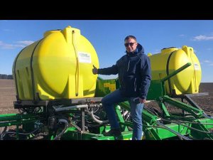 JOHN DEERE 1890 - внесение КАС-32 одновременно с посевом
