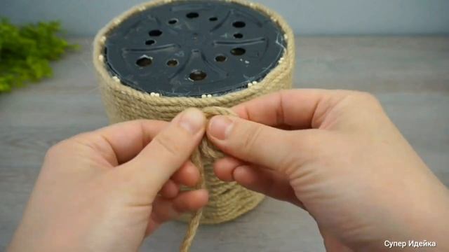 DIY Шикарный Цветочный ГОРШОК из джутового каната