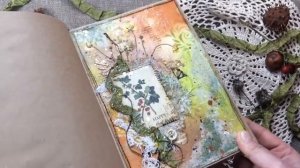 Фактурный ботанический блокнот с разделителями в стиле миксмедиа ( Mixed media botanical book)