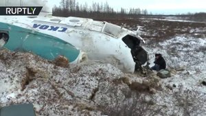 Видео с места крушения вертолета Ми 8 с нефтяниками на Ямале