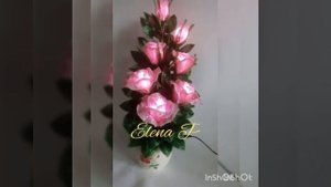 Светильник розы из бисера