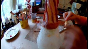 Вазы из бутылок|| Декор холодным фарфором в технике пейп арт