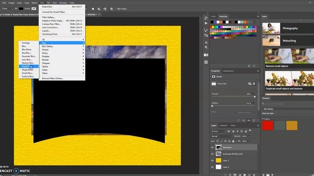 How To Make A Radial Blur Drop Shadow Effect In Photoshop | Adobe Photoshop CC Tutorial смотреть онлайн