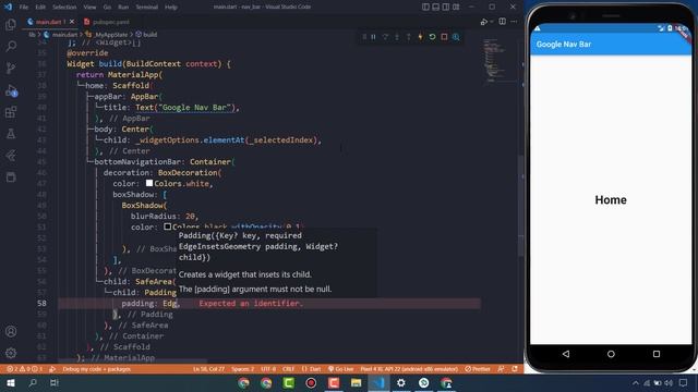 How To Make Google Navbar With Multiple Screens in Flutter