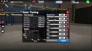 Drag Pal roblox drive world Gear ratio for drag