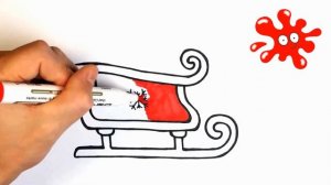 Как нарисовать САНИ ДЕДА МОРОЗА / НОВОГОДНИЕ РИСУНКИ для детей / How to draw Sledge of Santa Claus