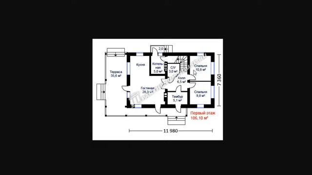 Проект небольшого дома с мансардой для большой семьи ПА-1369П смотреть онлайн
