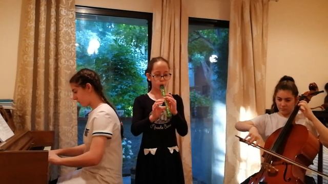 "Ноченька", русская народная песня, флейта - Аревик, виолончель - Карина, акомпонирует Маргарита. смотреть онлайн