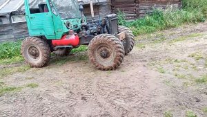 Самодельный трактор с крабовым ходом