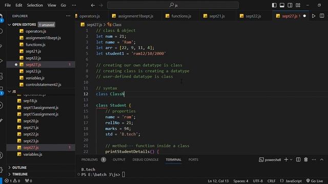 Js object and class