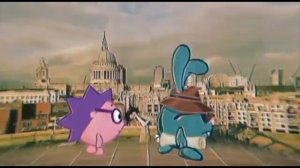 1 час . Крош и ёжик идут под фонк .