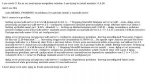 Unable to install MariaDB on circleCI ? Problems with dpkg.