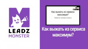 Как выжать из сервиса Leadz.monster максимум?