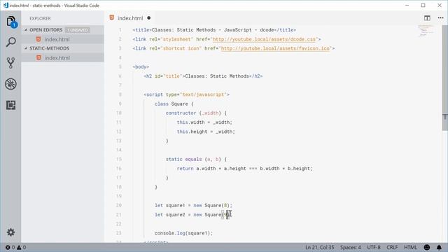 JavaScript Classes #3: Static Methods - JavaScript OOP Tutorial