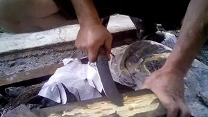 Тестирование ножа из булатной стали