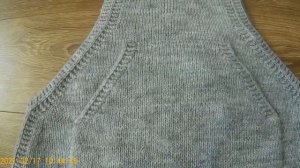 Серый сарафан спицами, интересная модель! Краткое описание. Готовая работа.