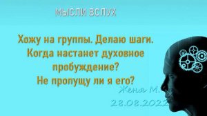 Хожу на группы. Делаю шаги. Когда настанет духовное пробуждение? Не пропущу ли я его? Женя М.