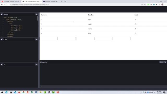 codepen con bootstrap
