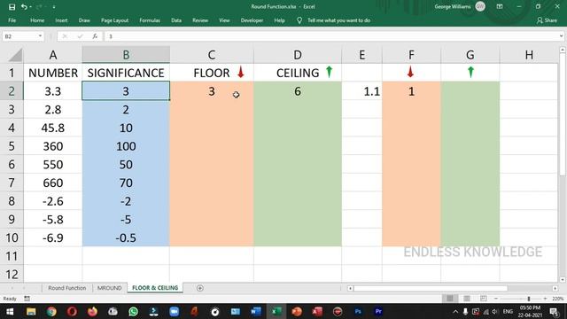 Floor and Ceiling Functions in Excel in Tamil
