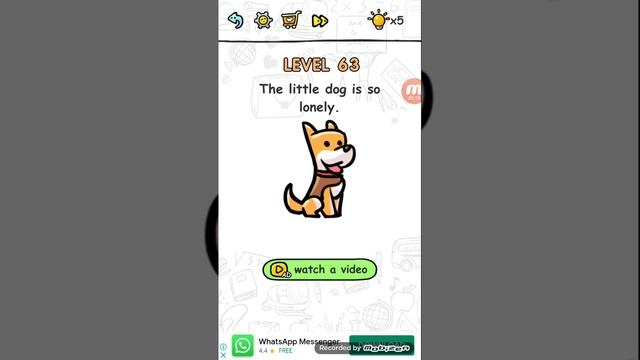 Brain challenge puzzle level 63 the little dog is so lonely walkthrough