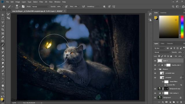Glowing Butterfly Photoshop Manipulation Tutorial смотреть онлайн