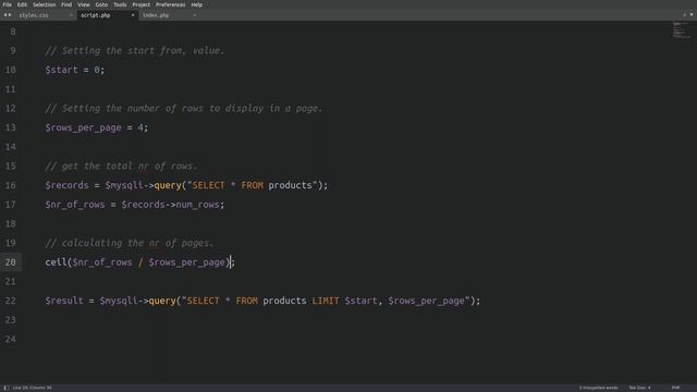 Creating a simple pagination using php and mysql