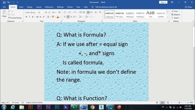 Microsoft Excel 2019 Difference between Formula and Function & basic knowledge of Signs by GFX Worl