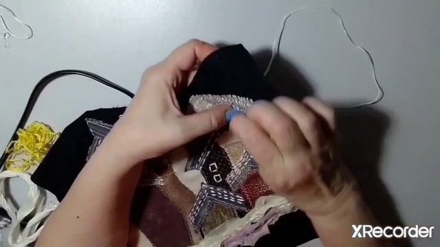 (2) ЛОСКУТНЫЙ ДЕКОР С ДОМИКАМИ из МЕЛКИХ лоскутов Ручная вышивка боро