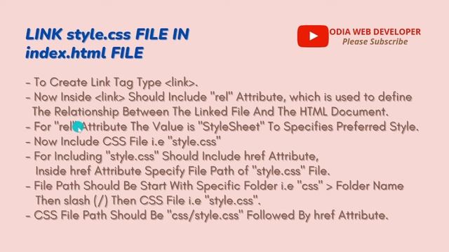 Website Design using HTML | CSS | JS | CSS File Include in HMTL Part-4 | Resume | Odia Web Develope