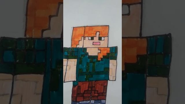 Drawing ALEX From Minecraft | Tattoo | AleXa | Minecraft | #Tatto #Minecraft #Shorts