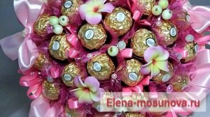 Букет из конфет Ферреро Роше своими руками. Подарок ручной работы. Как сделать букет из конфет