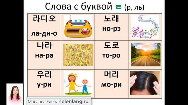 Корейский алфавит  Читаем слова с новыми буквами  Урок №3