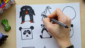 ПИНГВИН ИЗ КВАДРАТА, ТРЕУГОЛЬНИКА, КРУГА  / РИСУЕМ С ДЕТЬМИ / Wow My Idea