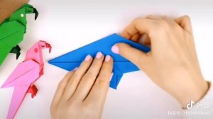 Làm con vẹt từ giấy- Handmade paper craft - Xếp giấy origami Nhật Bản - Origami Parrot Tutorial