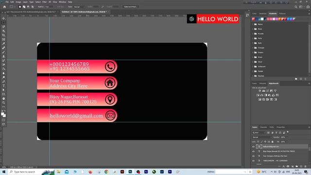 visiting card design in photoshop | visiting card design | how to design a card in photoshop смотреть онлайн